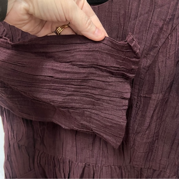 Roolee Mom 100% Linen Crinkle Dress with front pockets size small - Picture 5 of 12